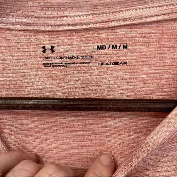under armour pale pink long sleeve crew neck top size medium - Picture 5 of 13